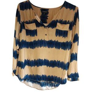 Lane Bryant Womens Size 18/20 Rayon Long Sleeve Tie-Dye Button Front Shirt Top B